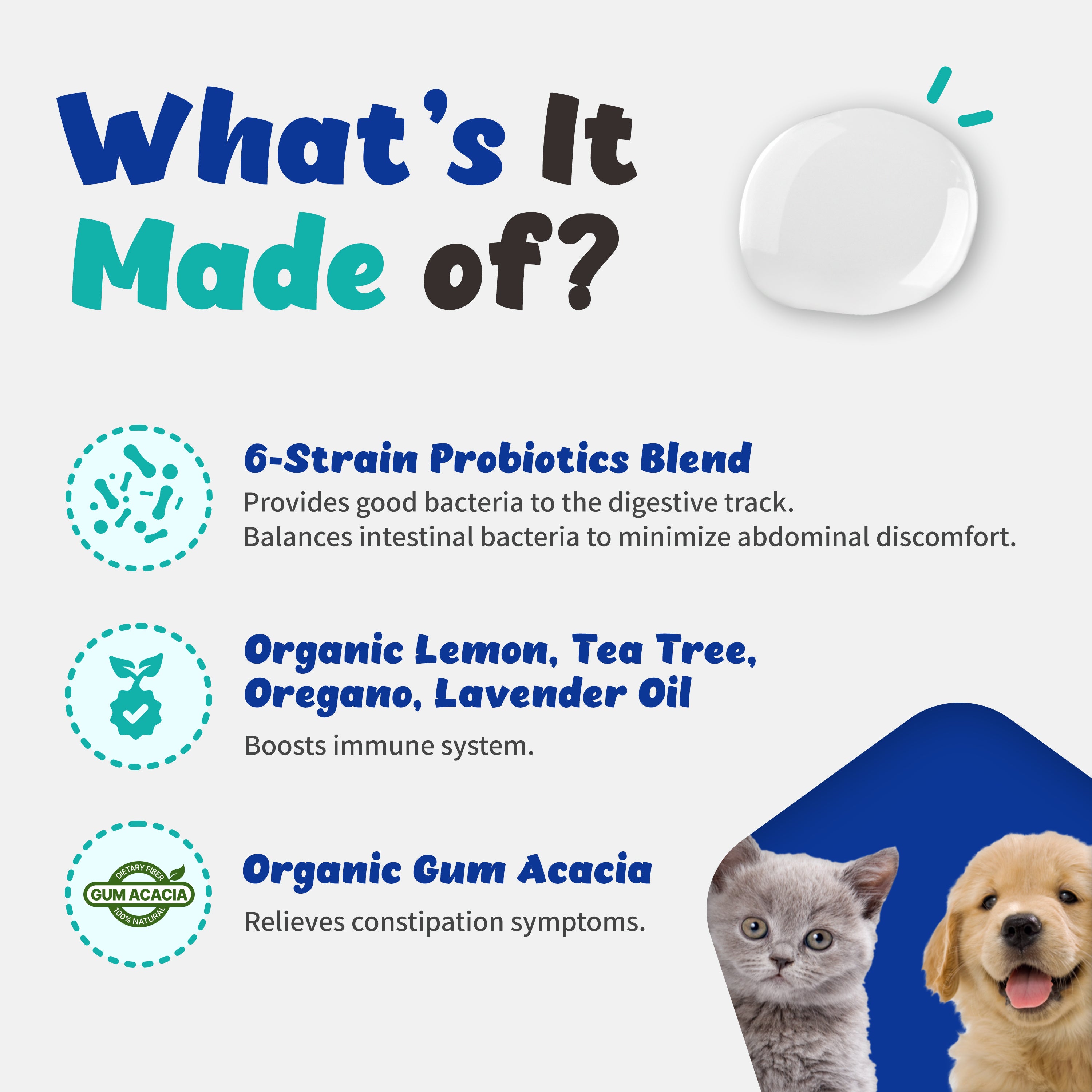 Immune Support & Gut Health for Sensitive, Young, or Senior Cats and Dogs (30ml)