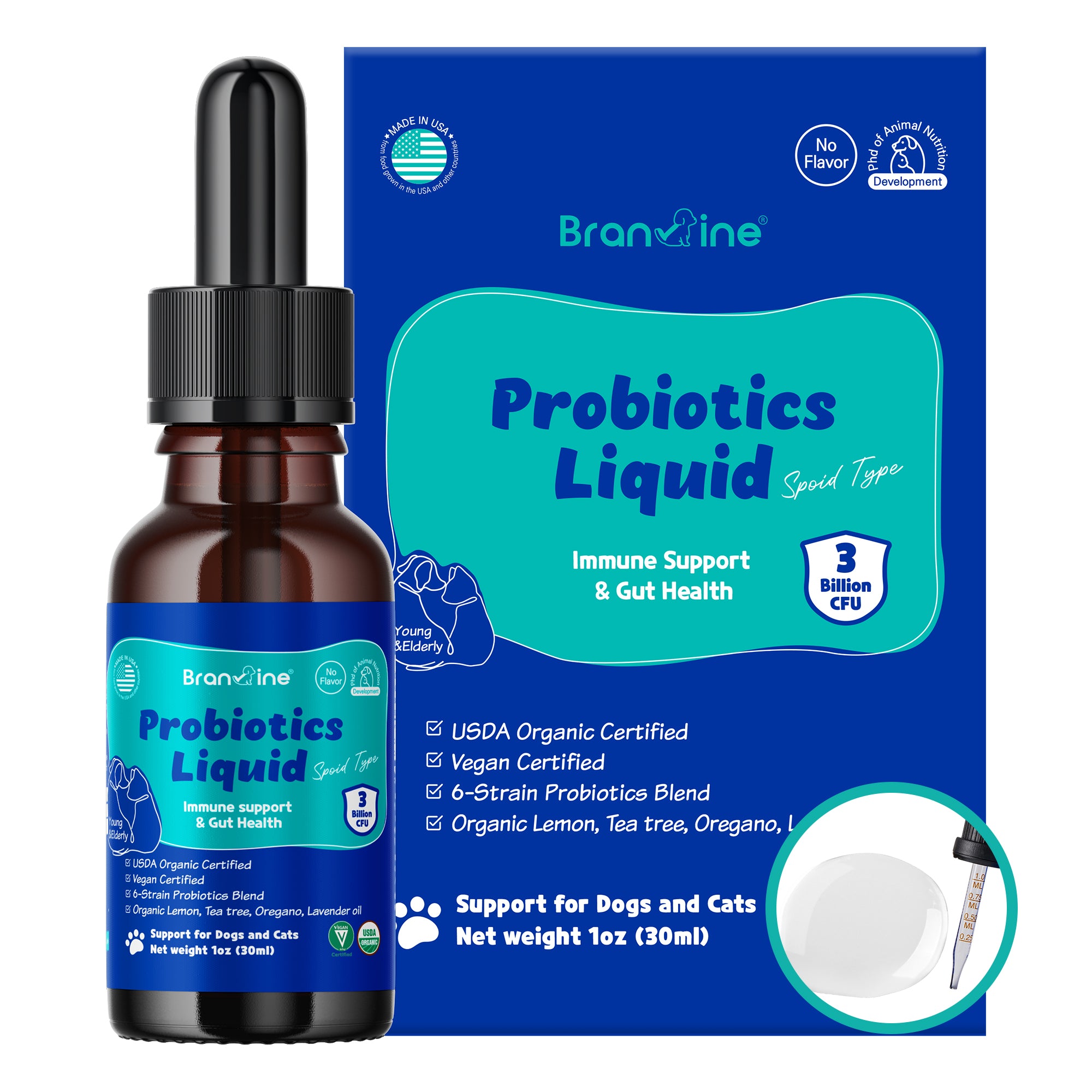 Immune Support & Gut Health for Sensitive, Young, or Senior Cats and Dogs (30ml)