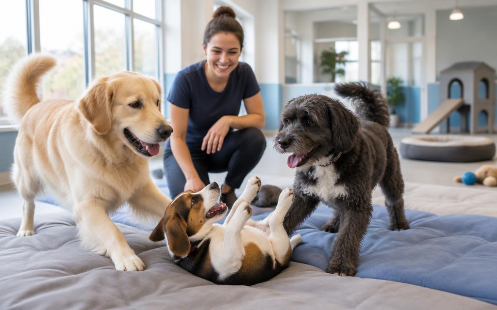 Daycare & Boarding caring for a dog