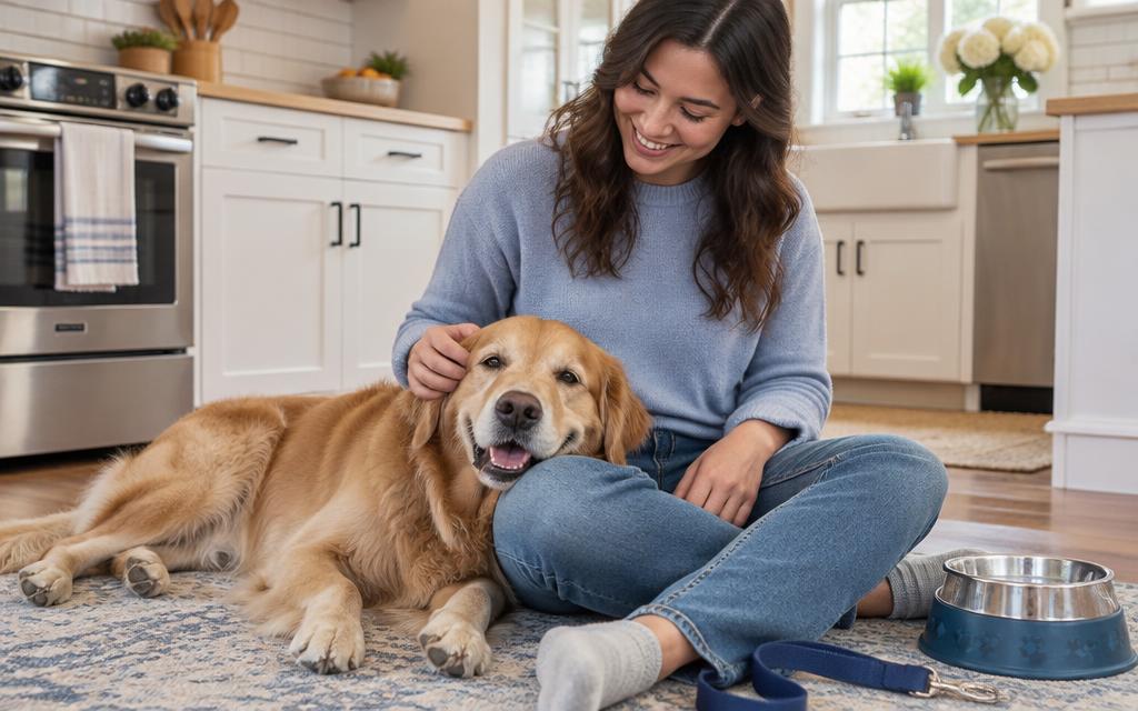 Pet Sitter caring for a dog