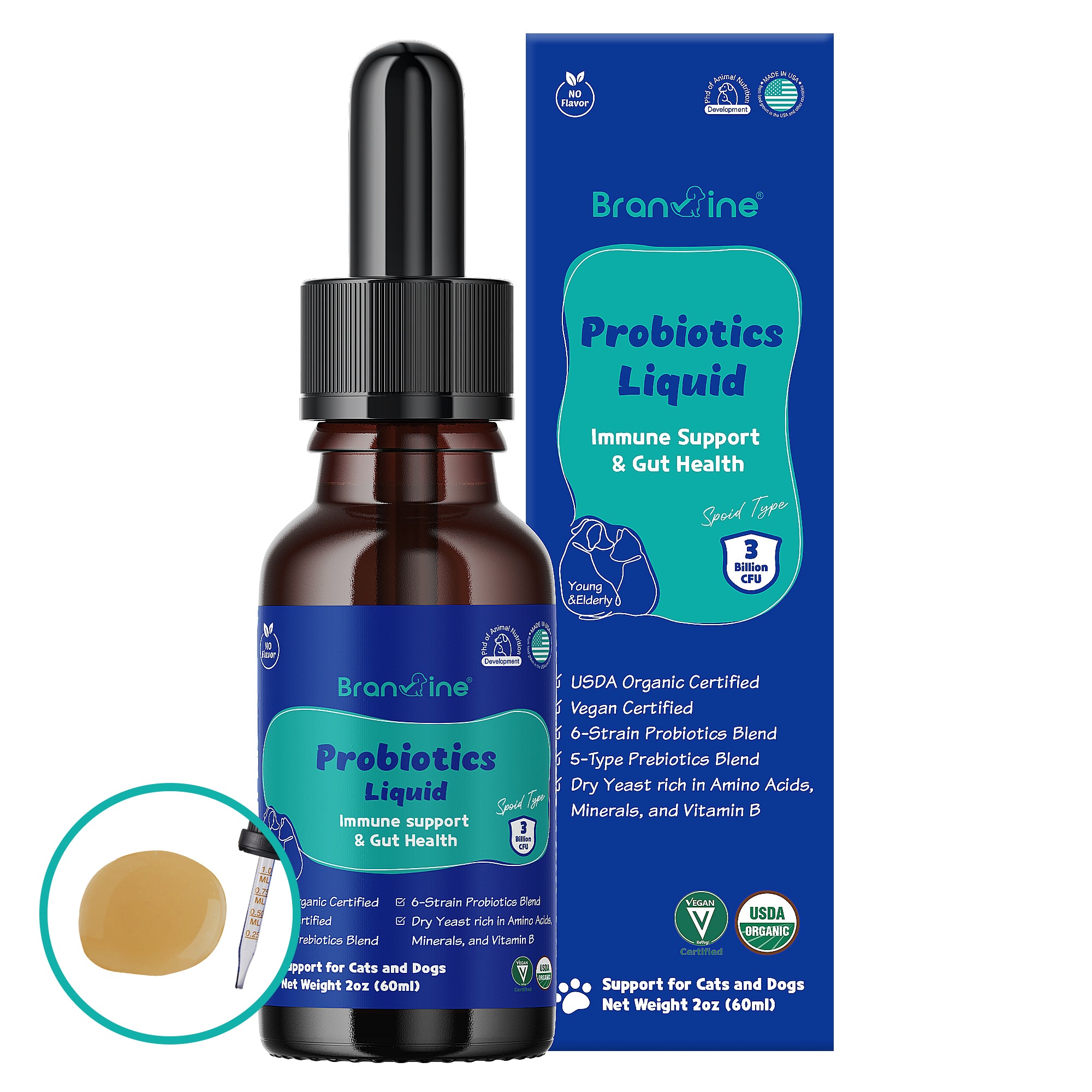 Immune Support & Gut Health for Sensitive, Young, or Senior Cats and Dogs (60ml)