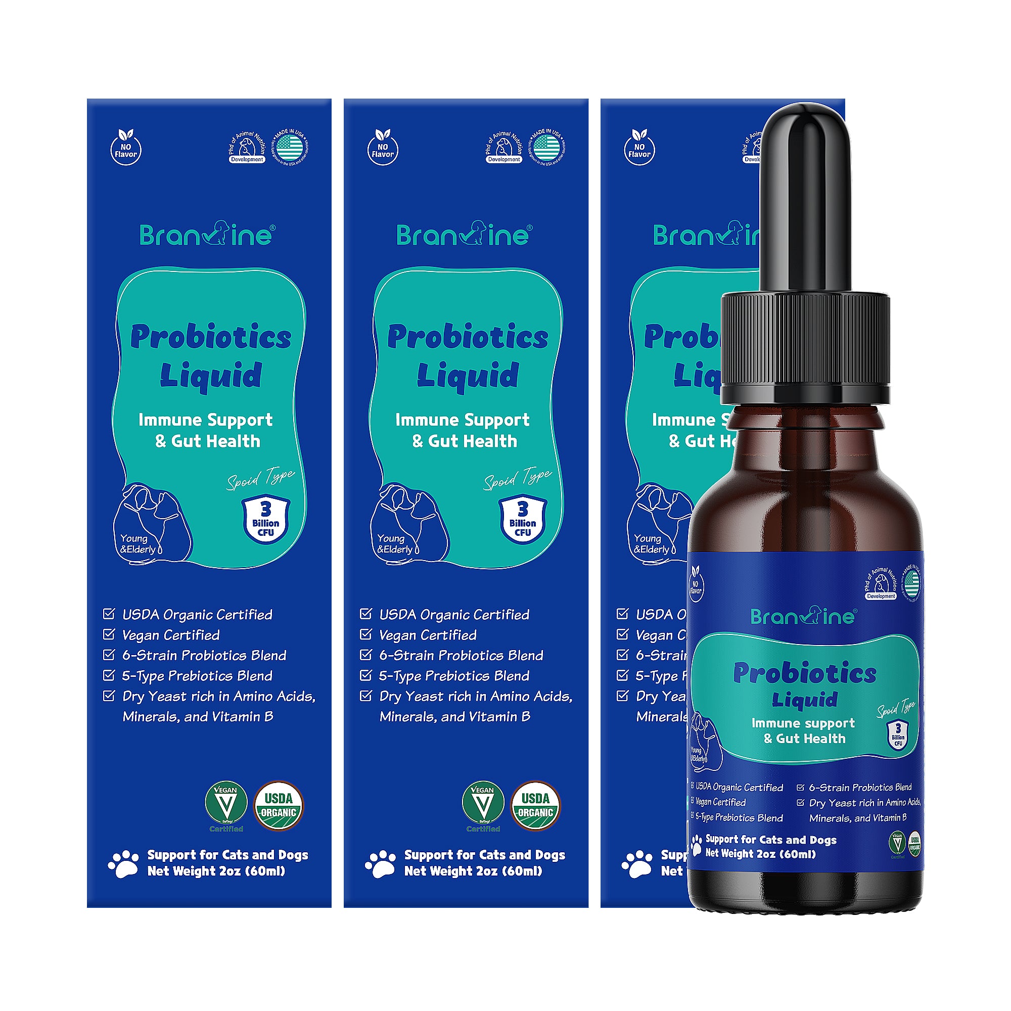Immune Support & Gut Health for Sensitive, Young, or Senior Cats and Dogs (60ml)