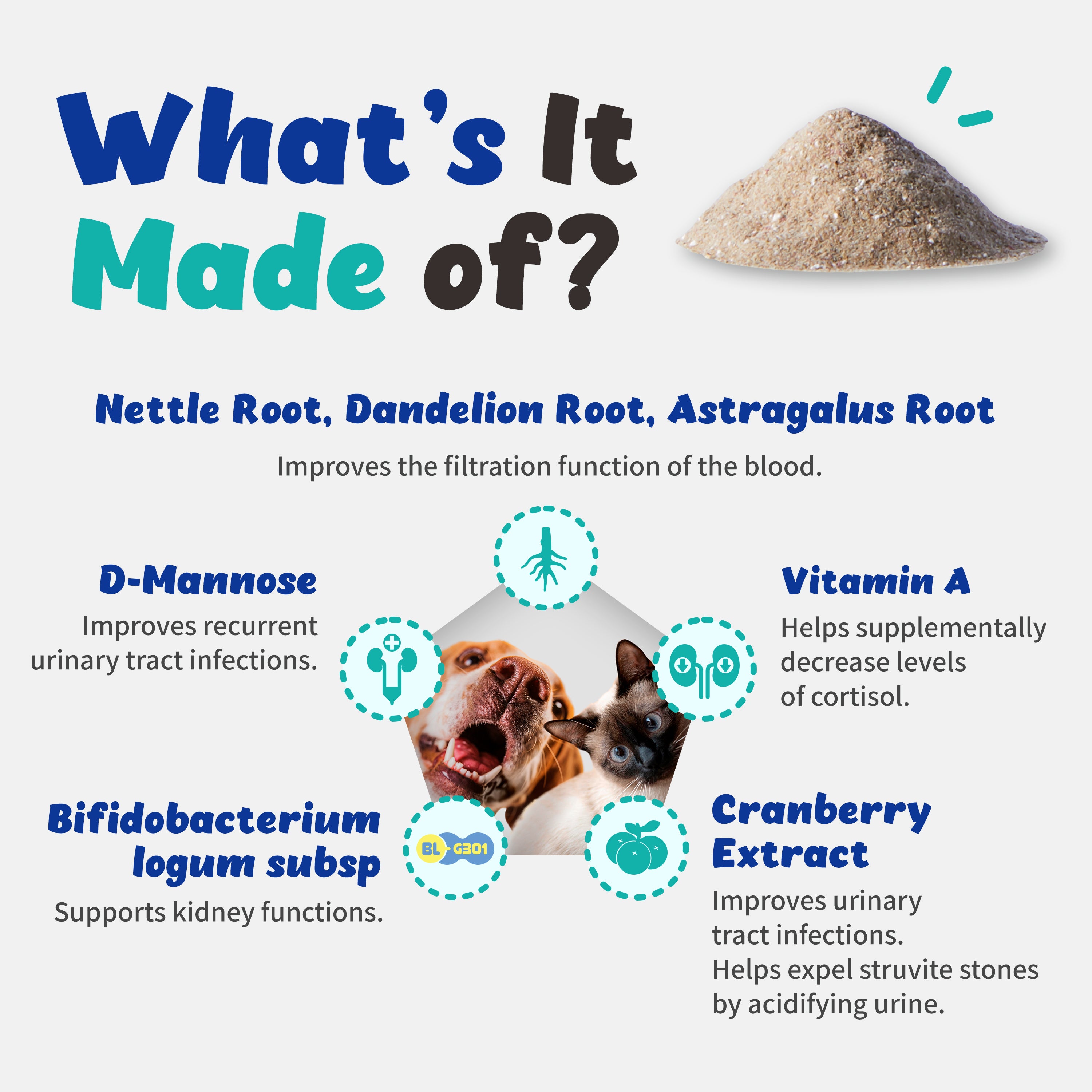 Urinary Guardian Vitamin A - Supports Kidney, Bladder, Cushing for Cats and Dogs (117g)