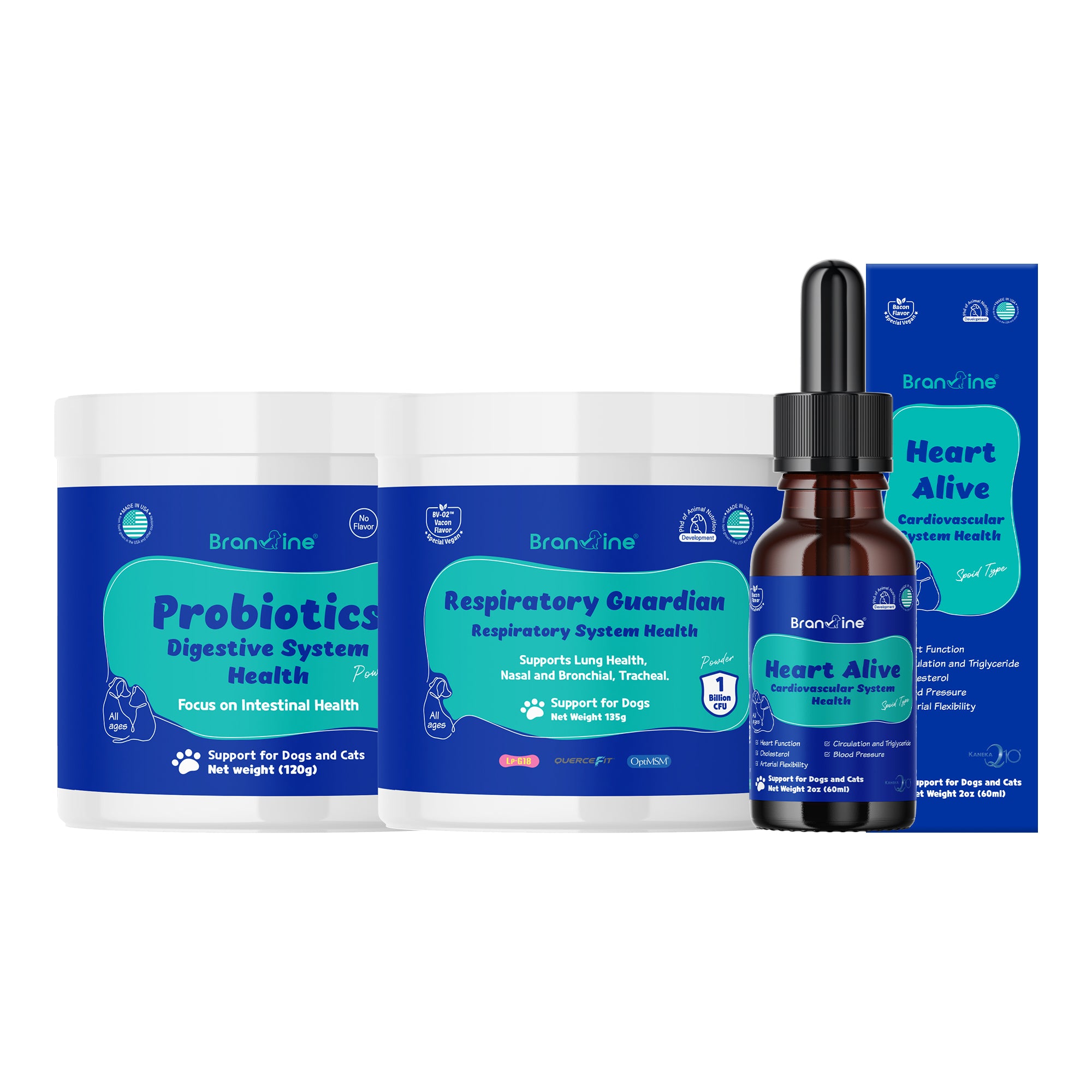 Puppies under 5 Years - Probiotics Powder + Respiratory Guardian + Heart Alive